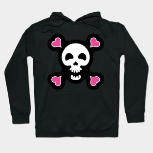 Skull with hearts Hoodie